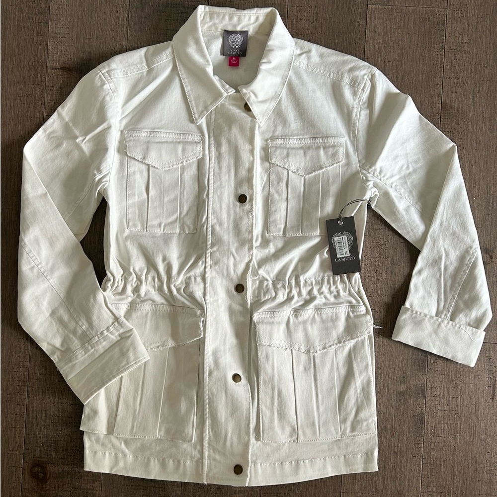 NWT Vince Camuto white safari jacket